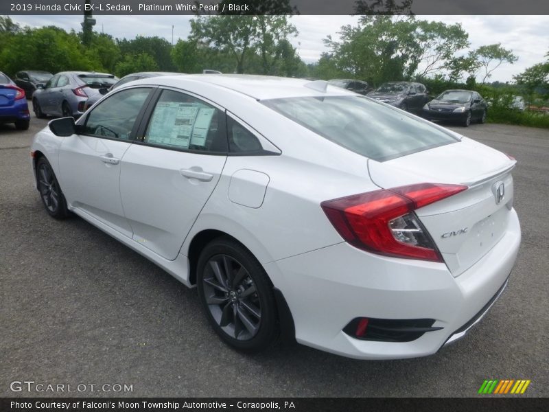 Platinum White Pearl / Black 2019 Honda Civic EX-L Sedan