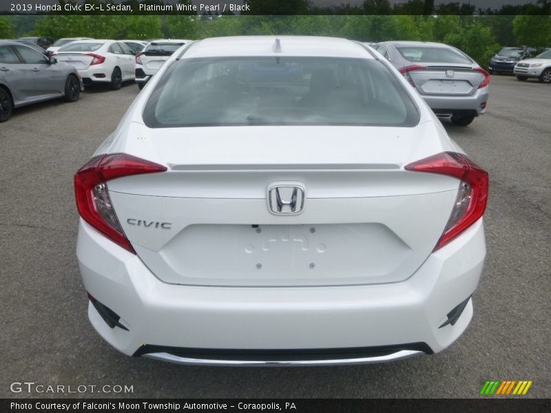 Platinum White Pearl / Black 2019 Honda Civic EX-L Sedan