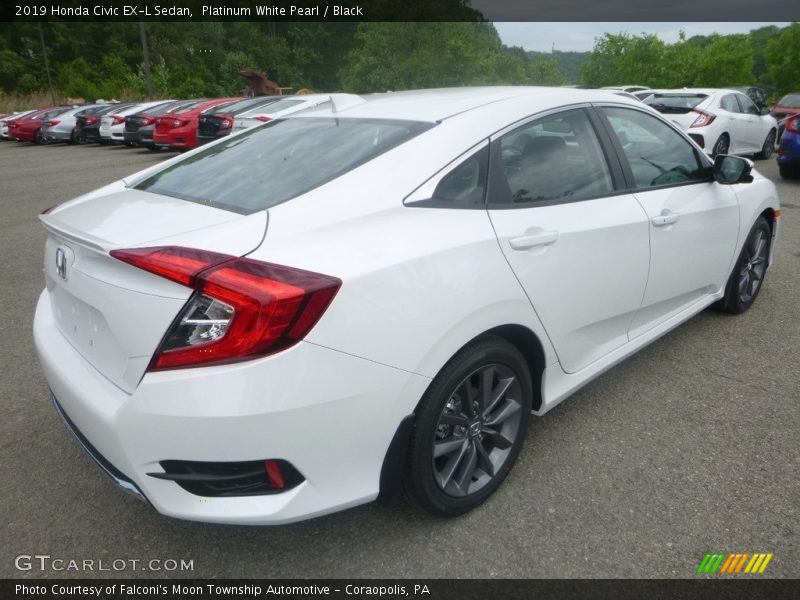 Platinum White Pearl / Black 2019 Honda Civic EX-L Sedan
