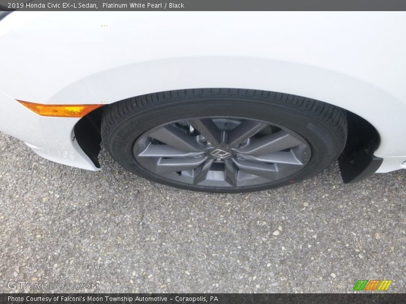 Platinum White Pearl / Black 2019 Honda Civic EX-L Sedan