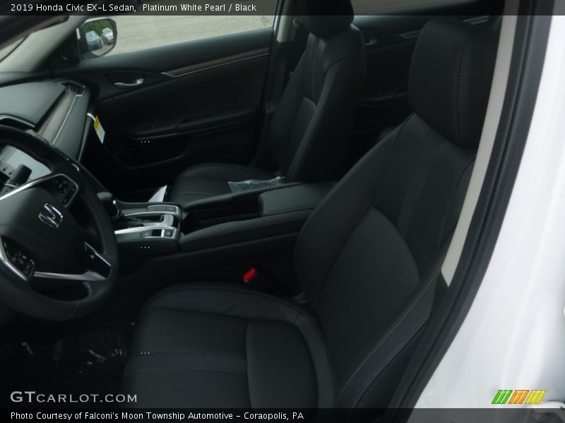 Platinum White Pearl / Black 2019 Honda Civic EX-L Sedan