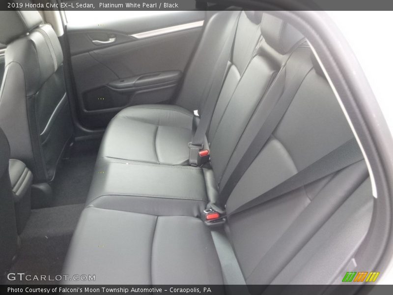 Platinum White Pearl / Black 2019 Honda Civic EX-L Sedan