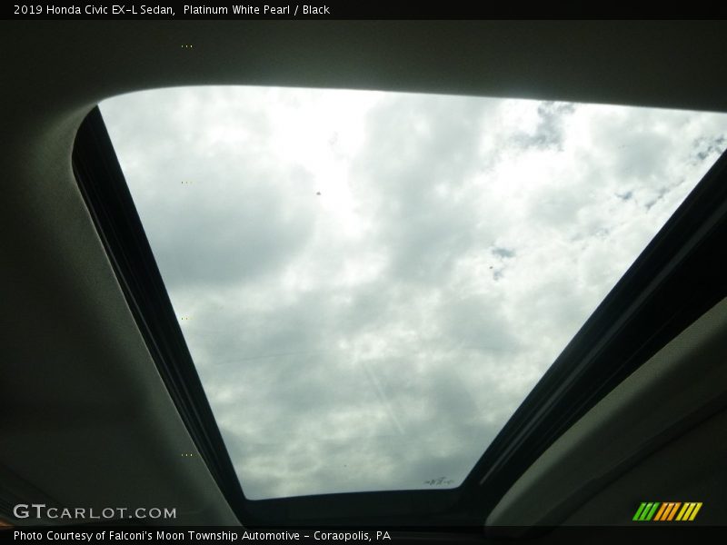 Platinum White Pearl / Black 2019 Honda Civic EX-L Sedan