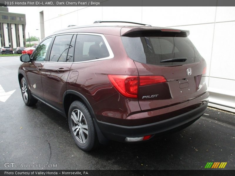 Dark Cherry Pearl / Beige 2016 Honda Pilot EX-L AWD