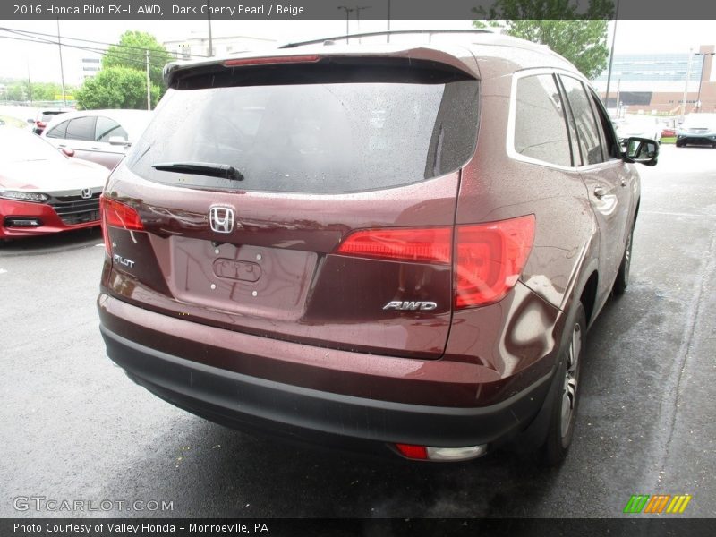 Dark Cherry Pearl / Beige 2016 Honda Pilot EX-L AWD