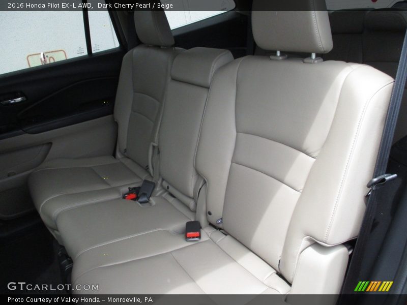 Dark Cherry Pearl / Beige 2016 Honda Pilot EX-L AWD
