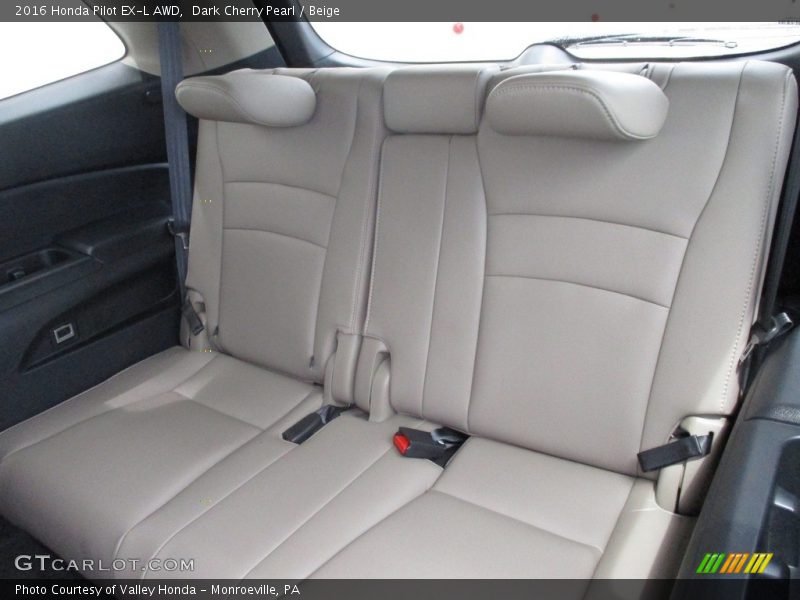 Dark Cherry Pearl / Beige 2016 Honda Pilot EX-L AWD