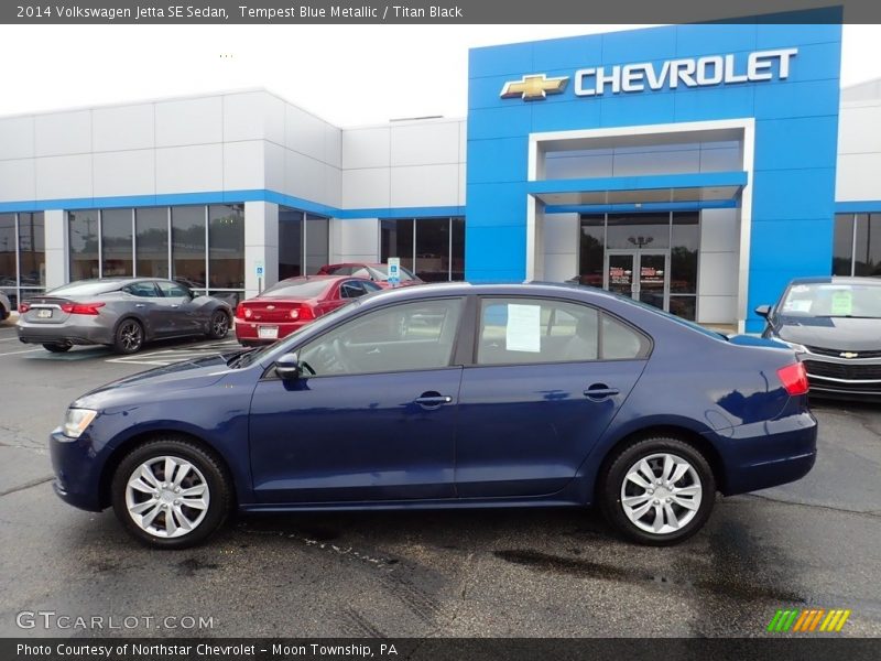 Tempest Blue Metallic / Titan Black 2014 Volkswagen Jetta SE Sedan
