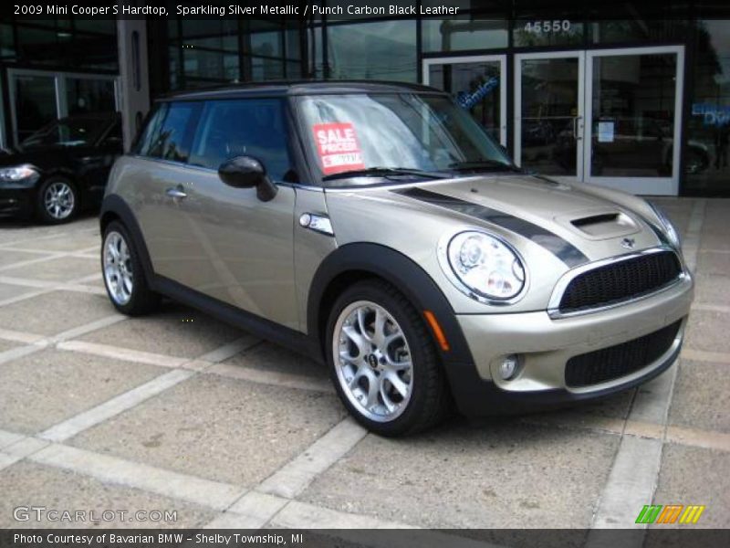 Sparkling Silver Metallic / Punch Carbon Black Leather 2009 Mini Cooper S Hardtop