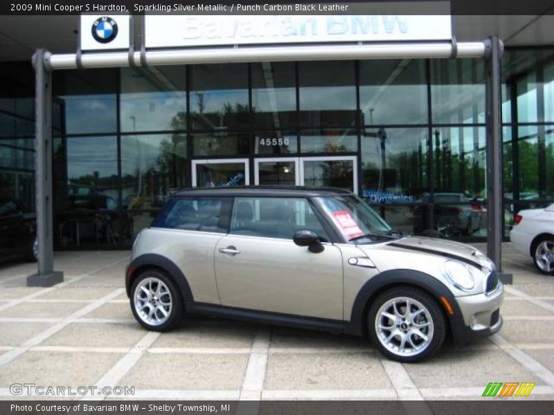 Sparkling Silver Metallic / Punch Carbon Black Leather 2009 Mini Cooper S Hardtop