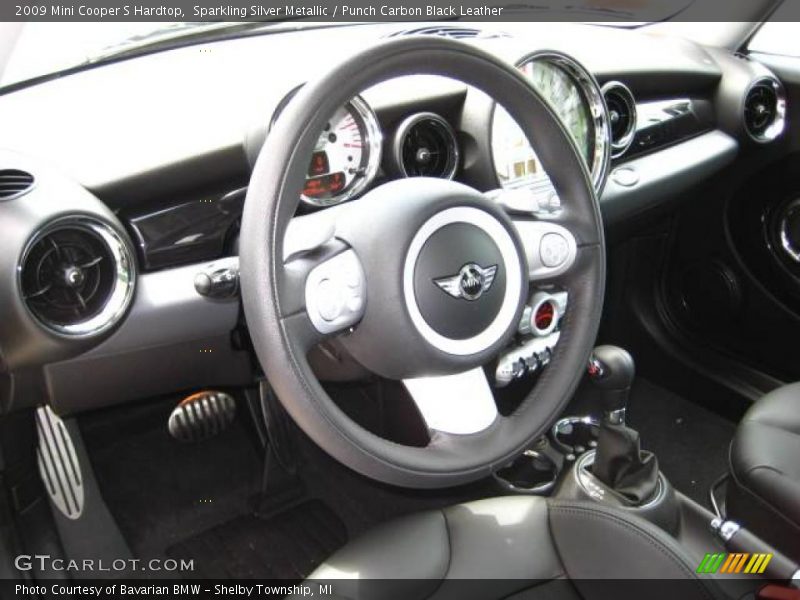 Sparkling Silver Metallic / Punch Carbon Black Leather 2009 Mini Cooper S Hardtop