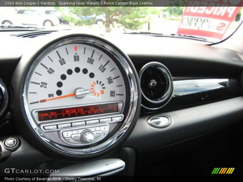 Sparkling Silver Metallic / Punch Carbon Black Leather 2009 Mini Cooper S Hardtop