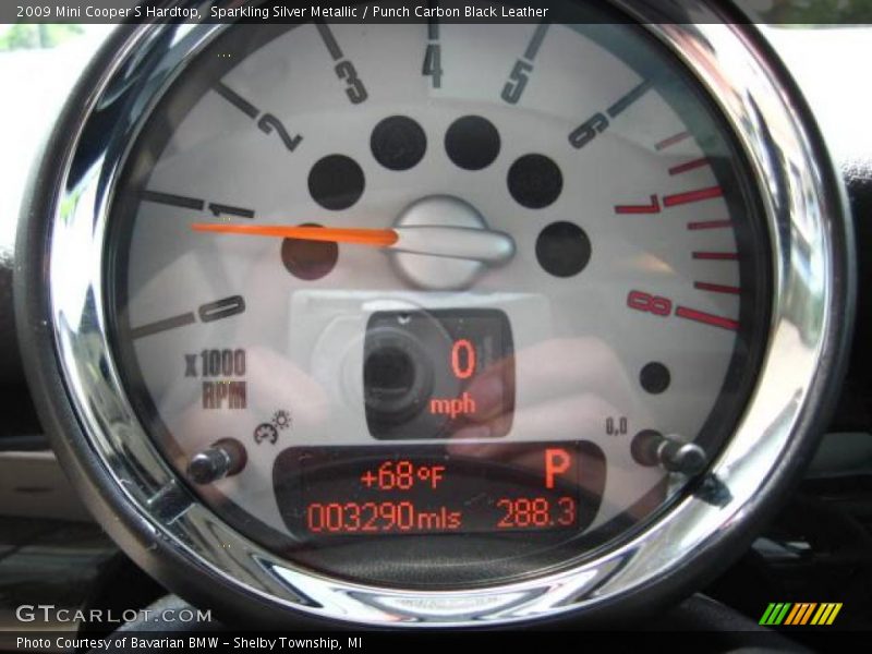 Sparkling Silver Metallic / Punch Carbon Black Leather 2009 Mini Cooper S Hardtop