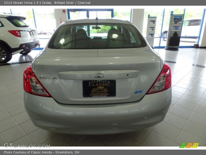 Brilliant Silver / Charcoal 2014 Nissan Versa 1.6 S Sedan