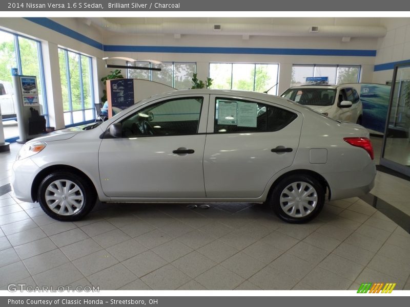 Brilliant Silver / Charcoal 2014 Nissan Versa 1.6 S Sedan
