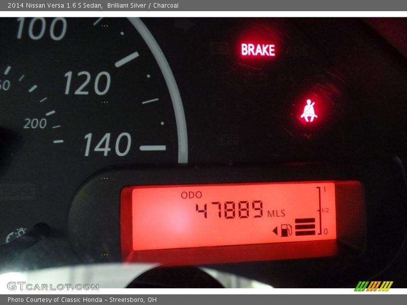 Brilliant Silver / Charcoal 2014 Nissan Versa 1.6 S Sedan