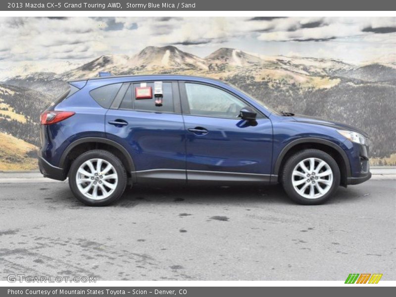 Stormy Blue Mica / Sand 2013 Mazda CX-5 Grand Touring AWD