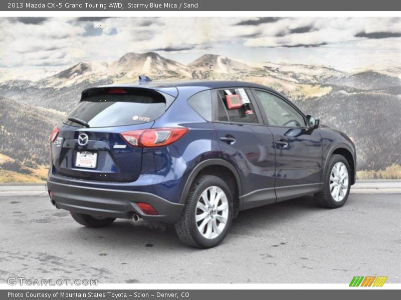 Stormy Blue Mica / Sand 2013 Mazda CX-5 Grand Touring AWD