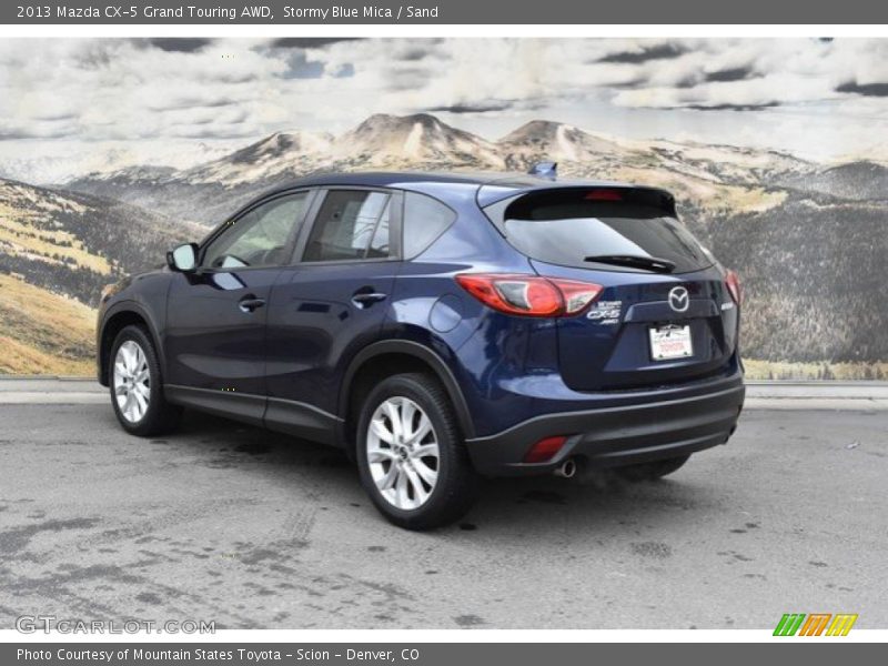 Stormy Blue Mica / Sand 2013 Mazda CX-5 Grand Touring AWD