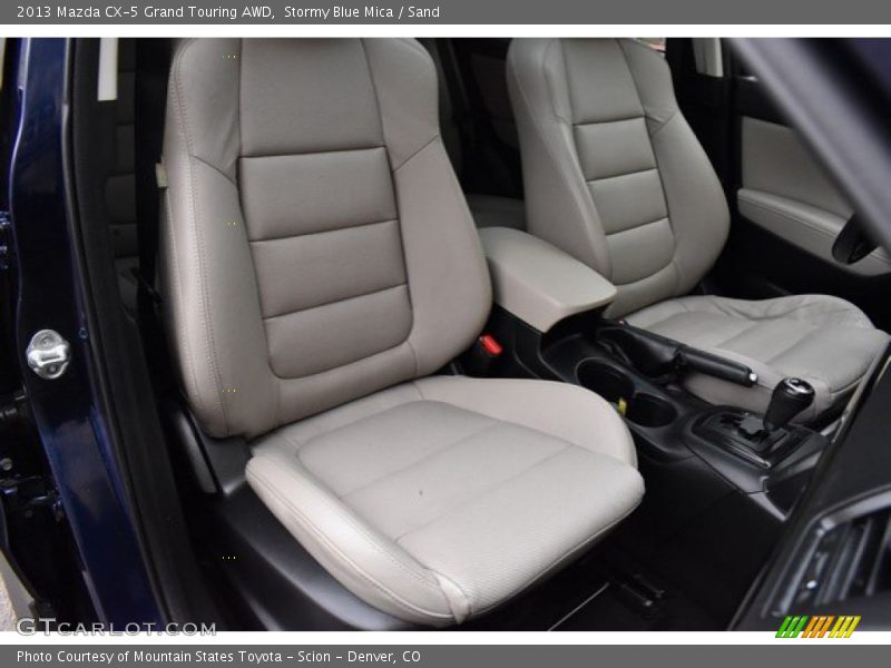 Stormy Blue Mica / Sand 2013 Mazda CX-5 Grand Touring AWD