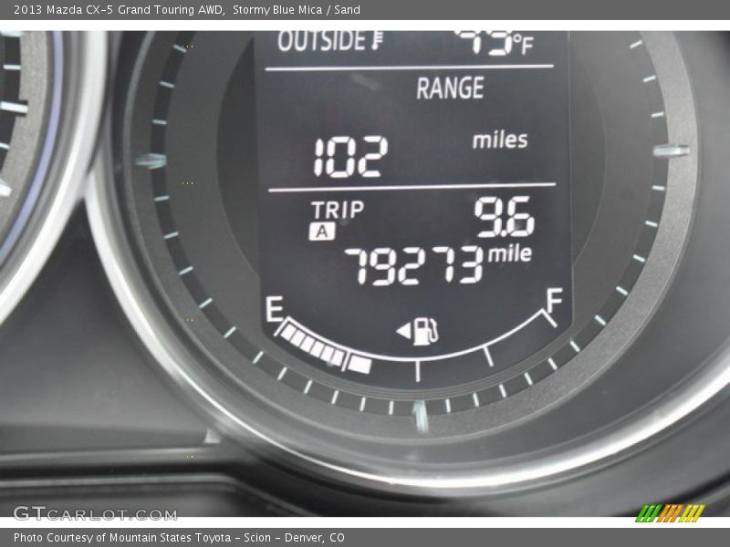 Stormy Blue Mica / Sand 2013 Mazda CX-5 Grand Touring AWD