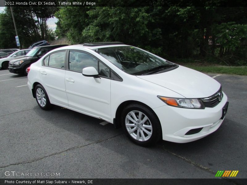 Taffeta White / Beige 2012 Honda Civic EX Sedan