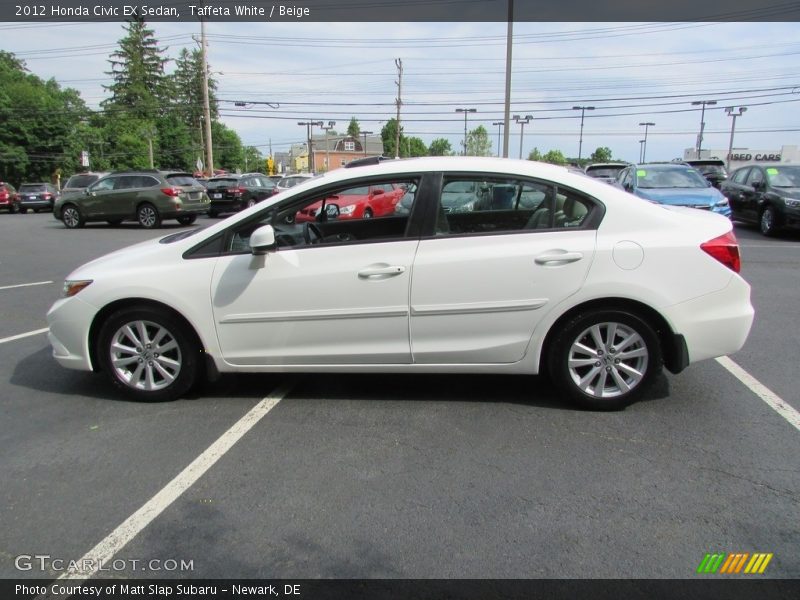 Taffeta White / Beige 2012 Honda Civic EX Sedan