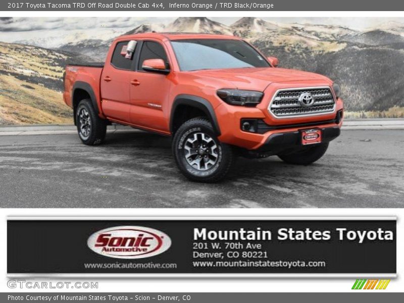 Inferno Orange / TRD Black/Orange 2017 Toyota Tacoma TRD Off Road Double Cab 4x4