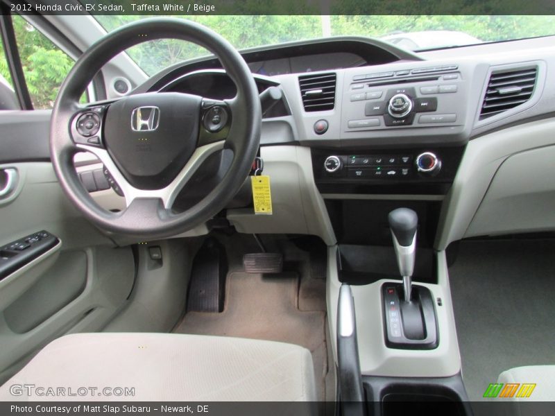 Taffeta White / Beige 2012 Honda Civic EX Sedan