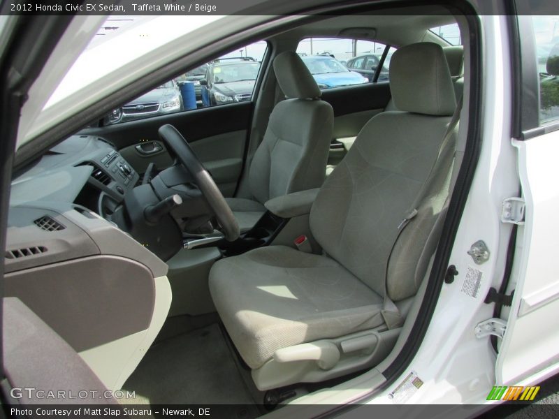 Taffeta White / Beige 2012 Honda Civic EX Sedan