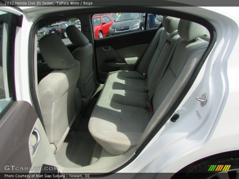 Taffeta White / Beige 2012 Honda Civic EX Sedan