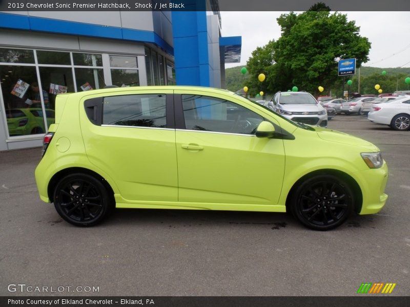 Shock / Jet Black 2019 Chevrolet Sonic Premier Hatchback