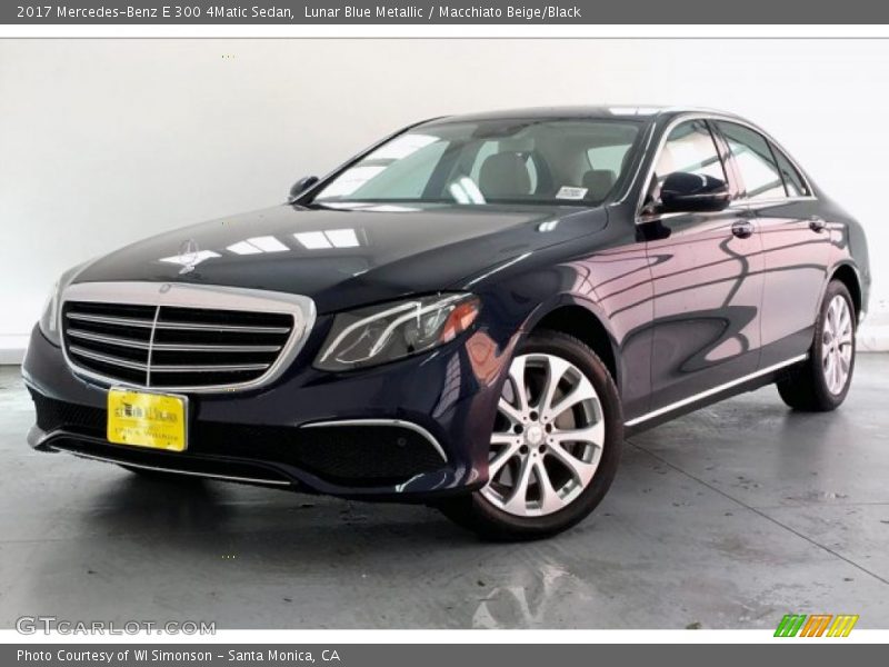 Lunar Blue Metallic / Macchiato Beige/Black 2017 Mercedes-Benz E 300 4Matic Sedan