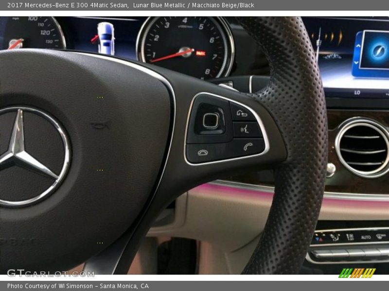 Lunar Blue Metallic / Macchiato Beige/Black 2017 Mercedes-Benz E 300 4Matic Sedan