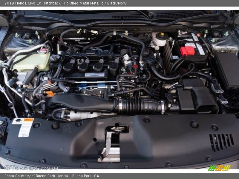 Polished Metal Metallic / Black/Ivory 2019 Honda Civic EX Hatchback