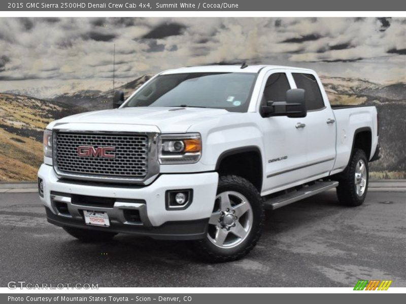 Summit White / Cocoa/Dune 2015 GMC Sierra 2500HD Denali Crew Cab 4x4