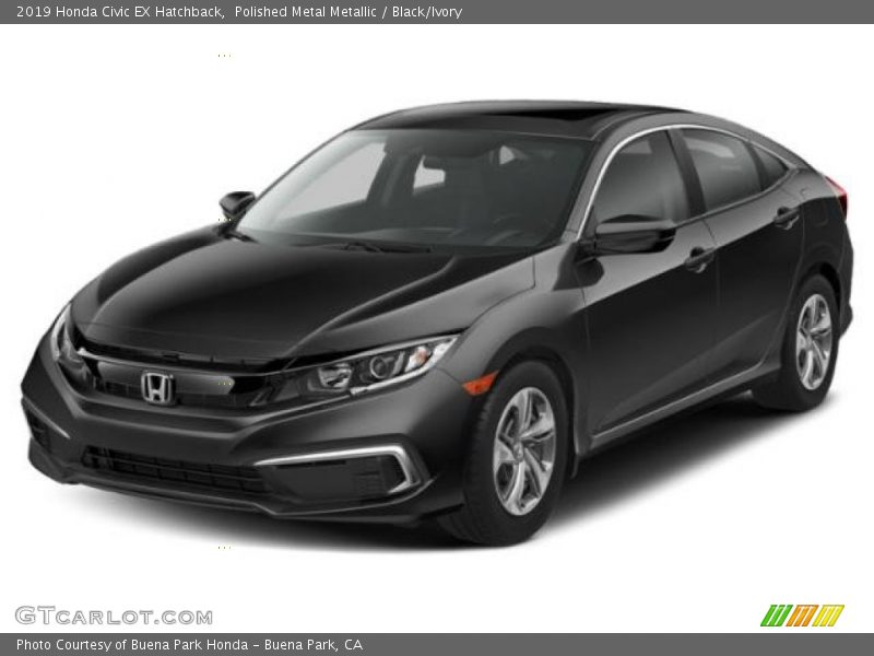 Polished Metal Metallic / Black/Ivory 2019 Honda Civic EX Hatchback