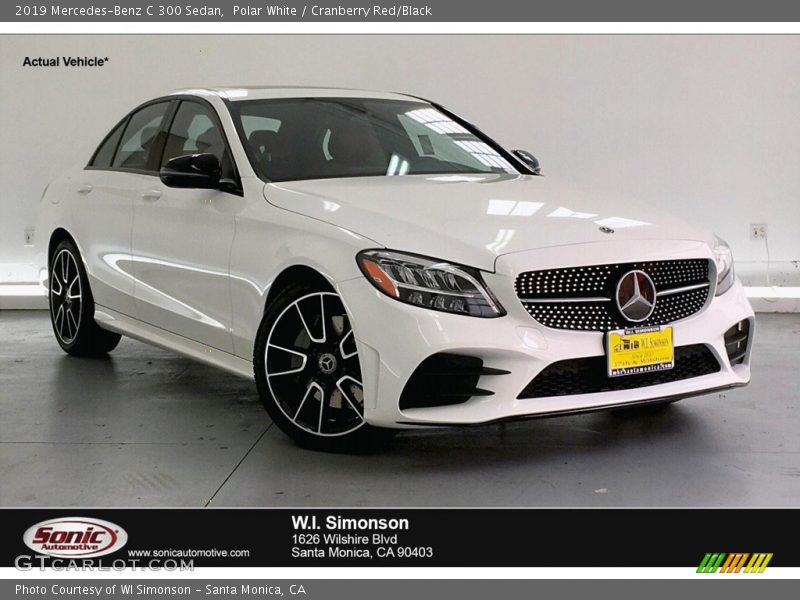 Polar White / Cranberry Red/Black 2019 Mercedes-Benz C 300 Sedan