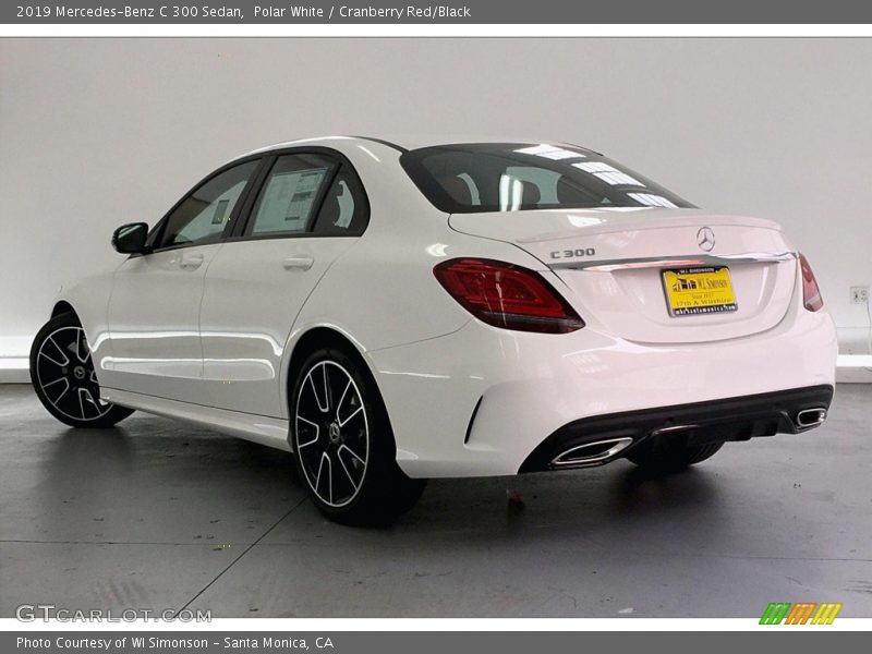Polar White / Cranberry Red/Black 2019 Mercedes-Benz C 300 Sedan