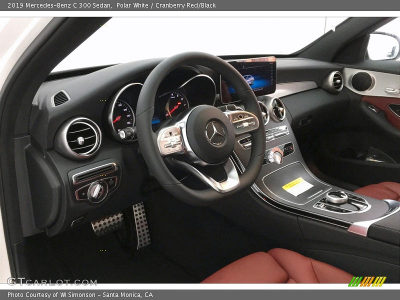 Polar White / Cranberry Red/Black 2019 Mercedes-Benz C 300 Sedan
