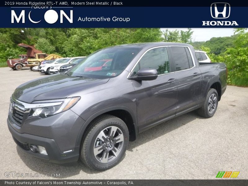 Modern Steel Metallic / Black 2019 Honda Ridgeline RTL-T AWD