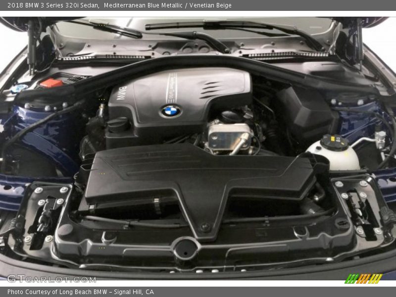 Mediterranean Blue Metallic / Venetian Beige 2018 BMW 3 Series 320i Sedan