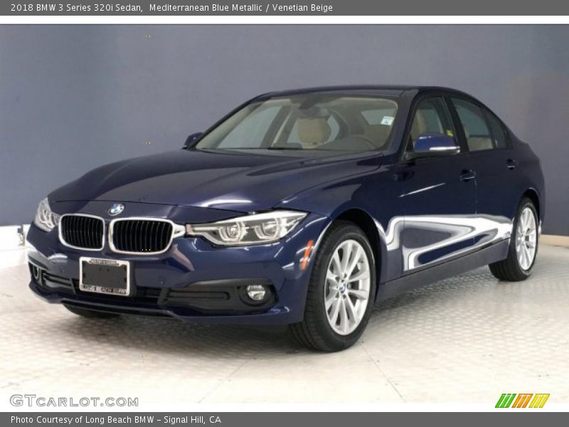Mediterranean Blue Metallic / Venetian Beige 2018 BMW 3 Series 320i Sedan