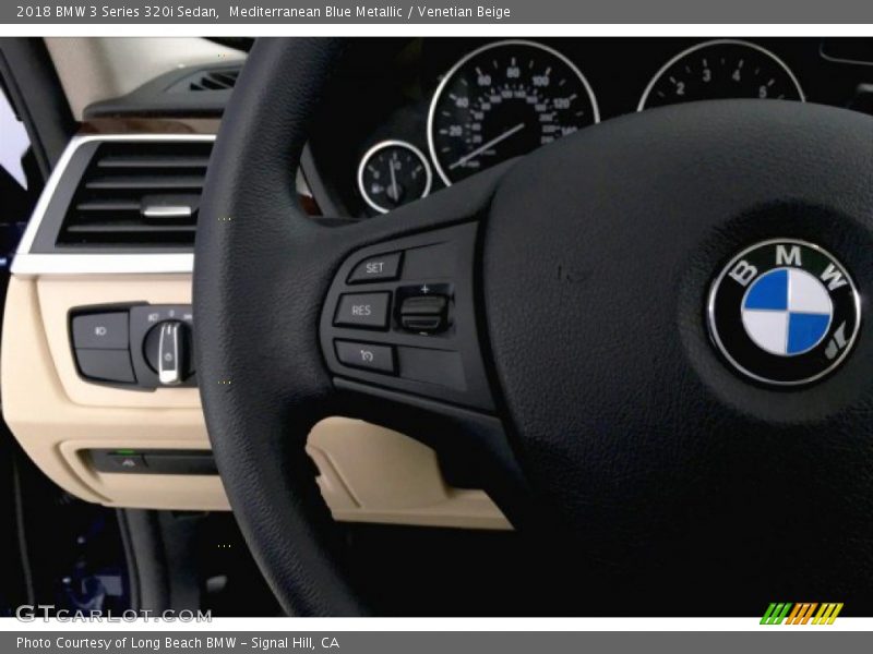 Mediterranean Blue Metallic / Venetian Beige 2018 BMW 3 Series 320i Sedan