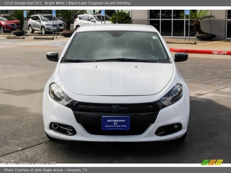 Bright White / Black/Light Tungsten Accent Stitching 2015 Dodge Dart SXT