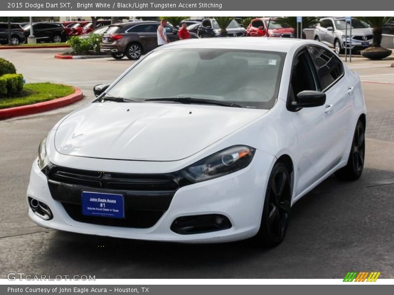 Bright White / Black/Light Tungsten Accent Stitching 2015 Dodge Dart SXT
