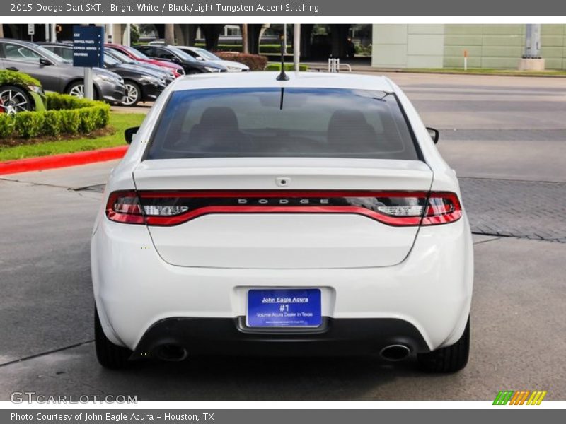 Bright White / Black/Light Tungsten Accent Stitching 2015 Dodge Dart SXT