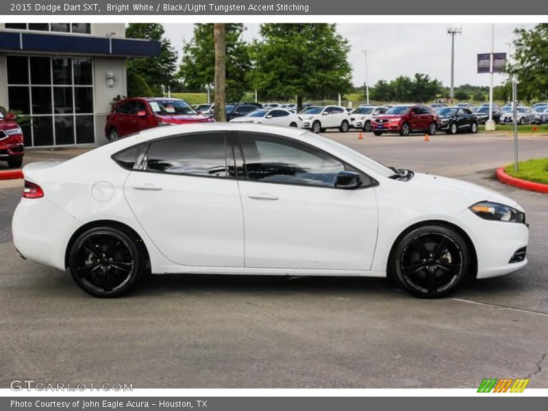 Bright White / Black/Light Tungsten Accent Stitching 2015 Dodge Dart SXT