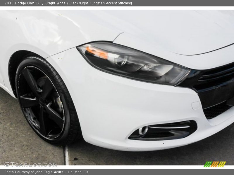 Bright White / Black/Light Tungsten Accent Stitching 2015 Dodge Dart SXT