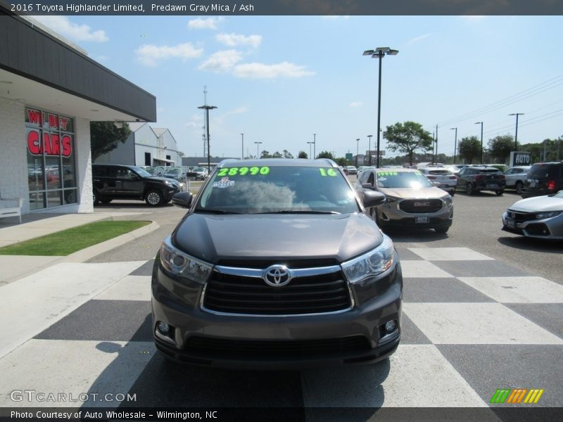 Predawn Gray Mica / Ash 2016 Toyota Highlander Limited